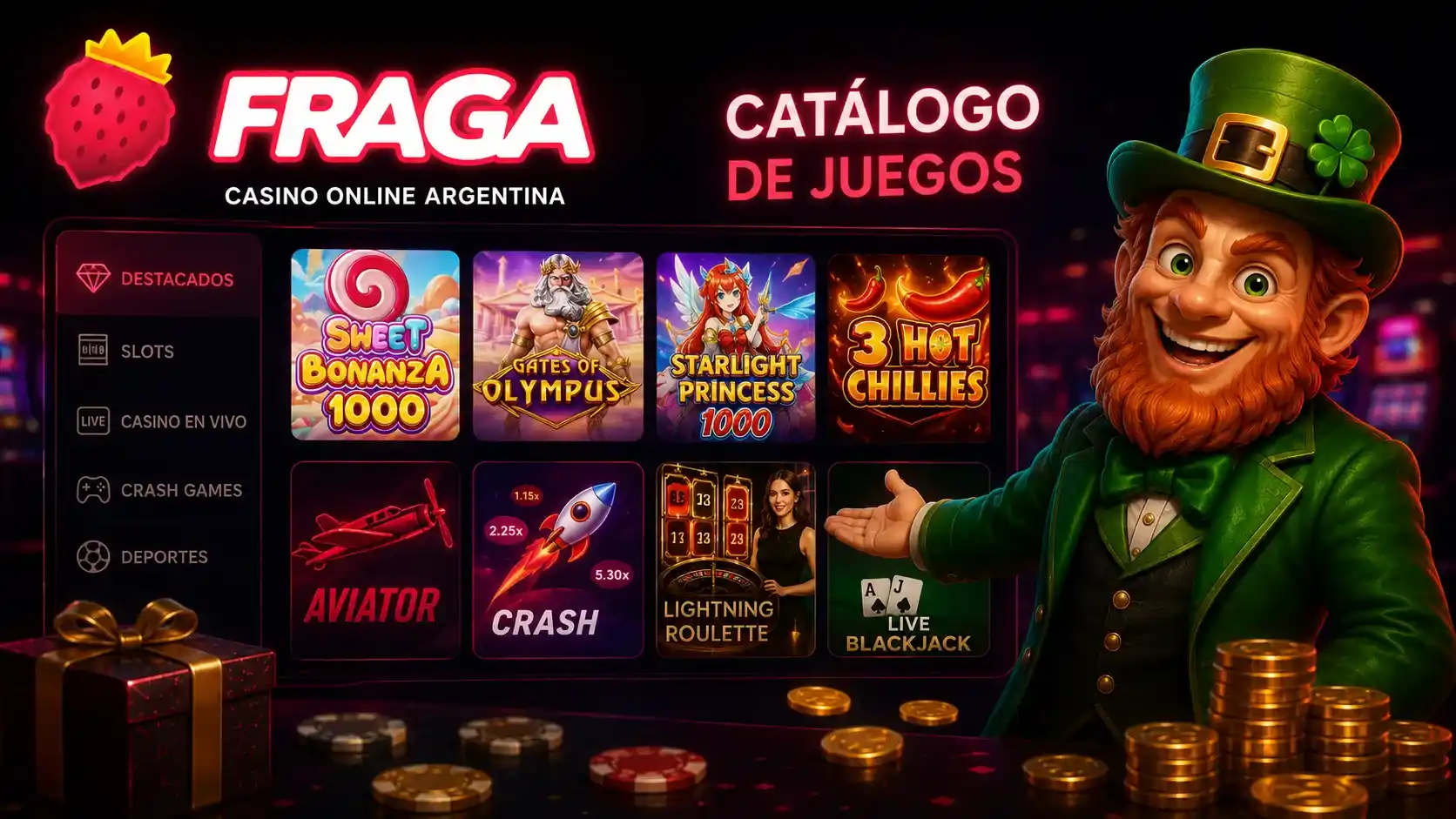 Catálogo de juegos en Fraga Casino